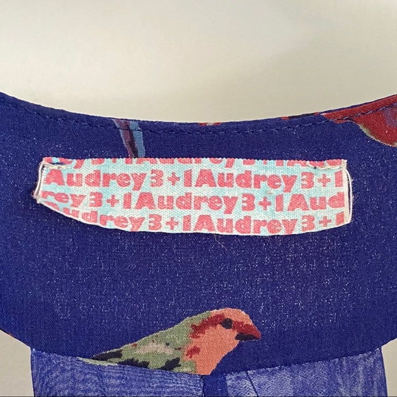 Audrey 3+1 High Low Backless Blue Boho Bird Dress - Picture 5 of 7